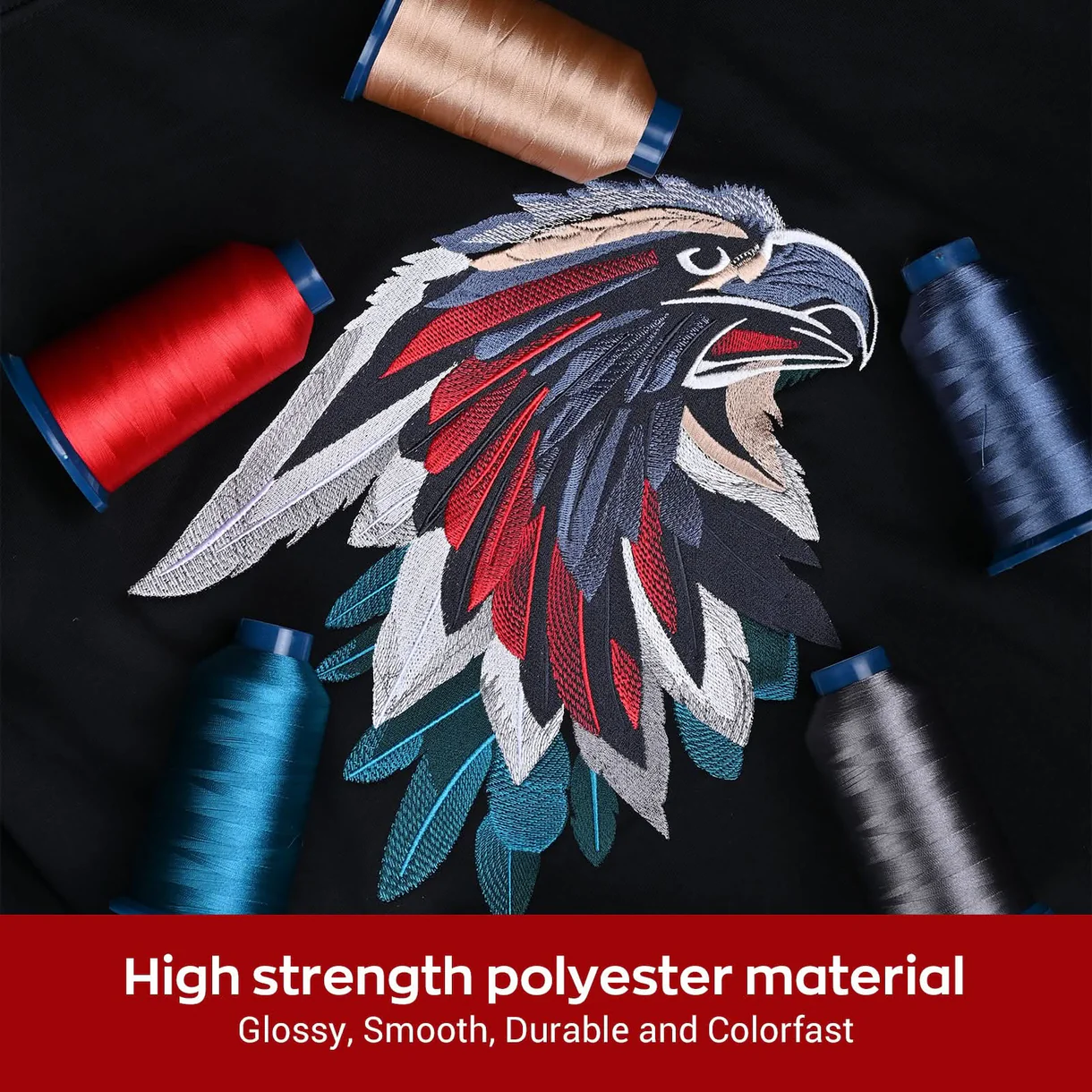 Richword Polyester Embroidery Thread Box – 60 Rolls (Black, White, Red & Grey) – 40wt 4000m 4 Richword Polyester Embroidery Thread Box – 60 Rolls (Black, White, Red & Grey) – 40wt 4000m - Image 4