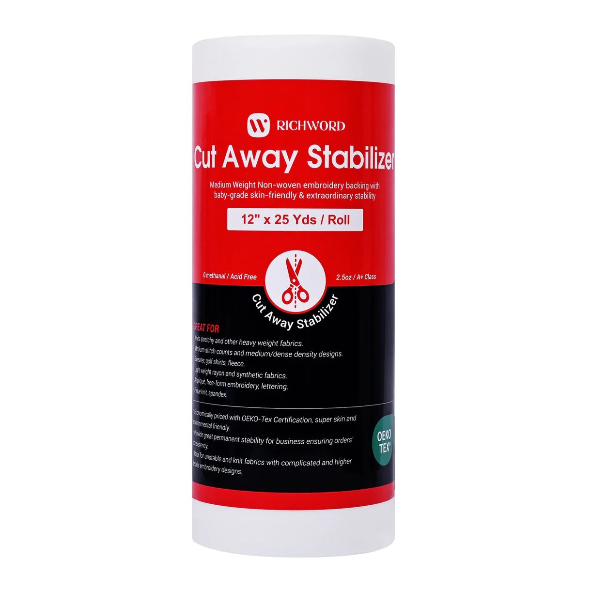Richword Cut Away Embroidery Stabilizer – Rolls & Pre-Cut Sheets 2 Richword Cut Away Embroidery Stabilizer – Rolls & Pre-Cut Sheets - Image 2