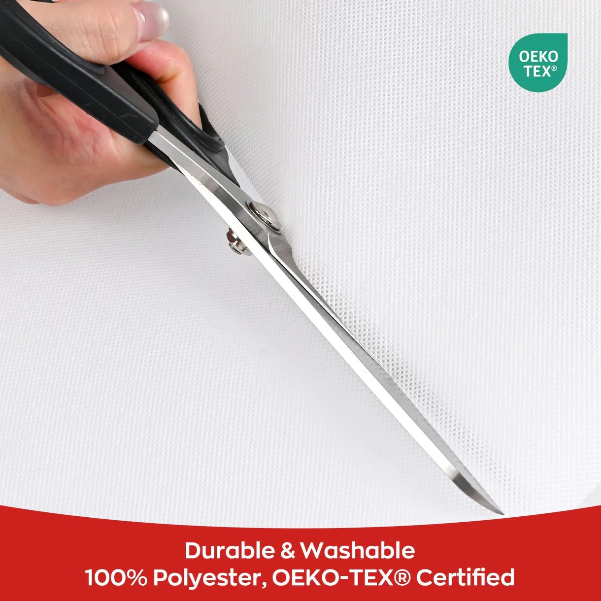 Richword Cut Away Embroidery Stabilizer – Rolls & Pre-Cut Sheets 6 Trimming Richword cut away embroidery stabilizer with scissors