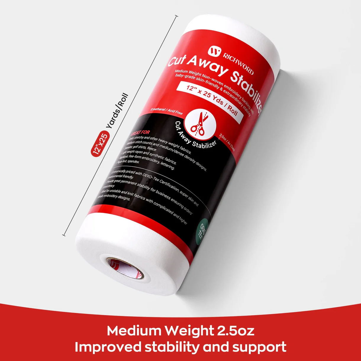 Richword Cut Away Embroidery Stabilizer – Rolls & Pre-Cut Sheets 4 Richword Cut Away Embroidery Stabilizer – Rolls & Pre-Cut Sheets - Image 4