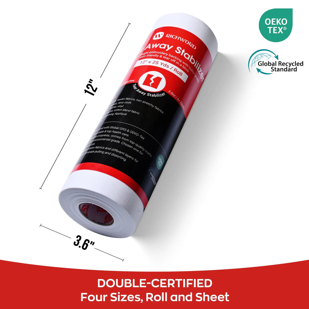 Richword Tear Away Embroidery Stabilizer – Rolls & Pre-Cut Sheets 3 Richword Tear Away Embroidery Stabilizer – Rolls & Pre-Cut Sheets - Image 3