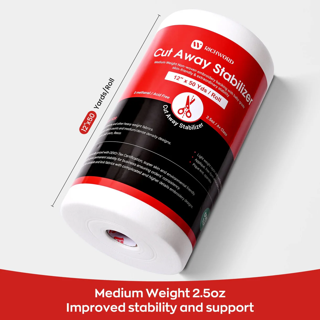 Richword Cut Away Embroidery Stabilizer – Rolls & Pre-Cut Sheets 11 Richword Cut Away Embroidery Stabilizer – Rolls & Pre-Cut Sheets - Image 11